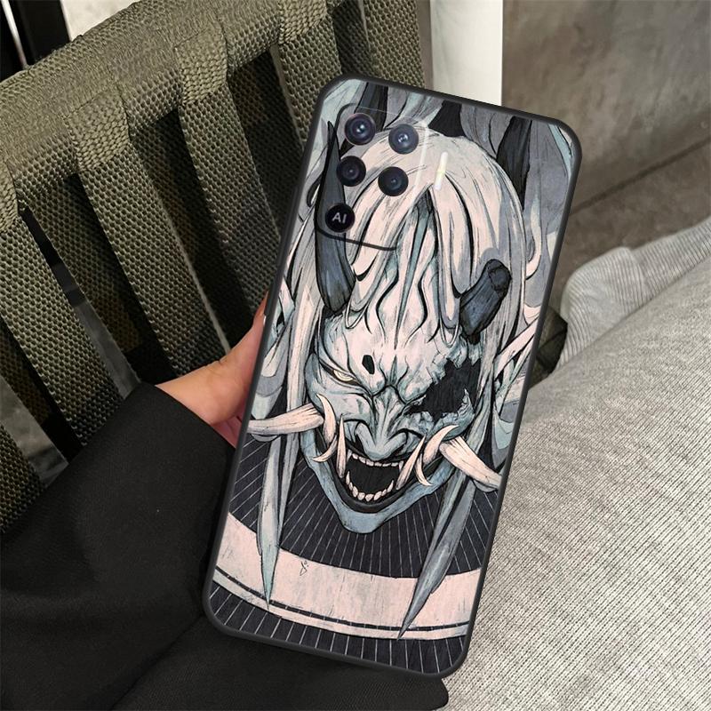 Oni Hannya Demon Mask Case For Oppo A18 A38 A58 A78 A98 A74 A94 A54 A40 A60 A80 A16 A76 A96 A15 A57S A17 A77 Cover