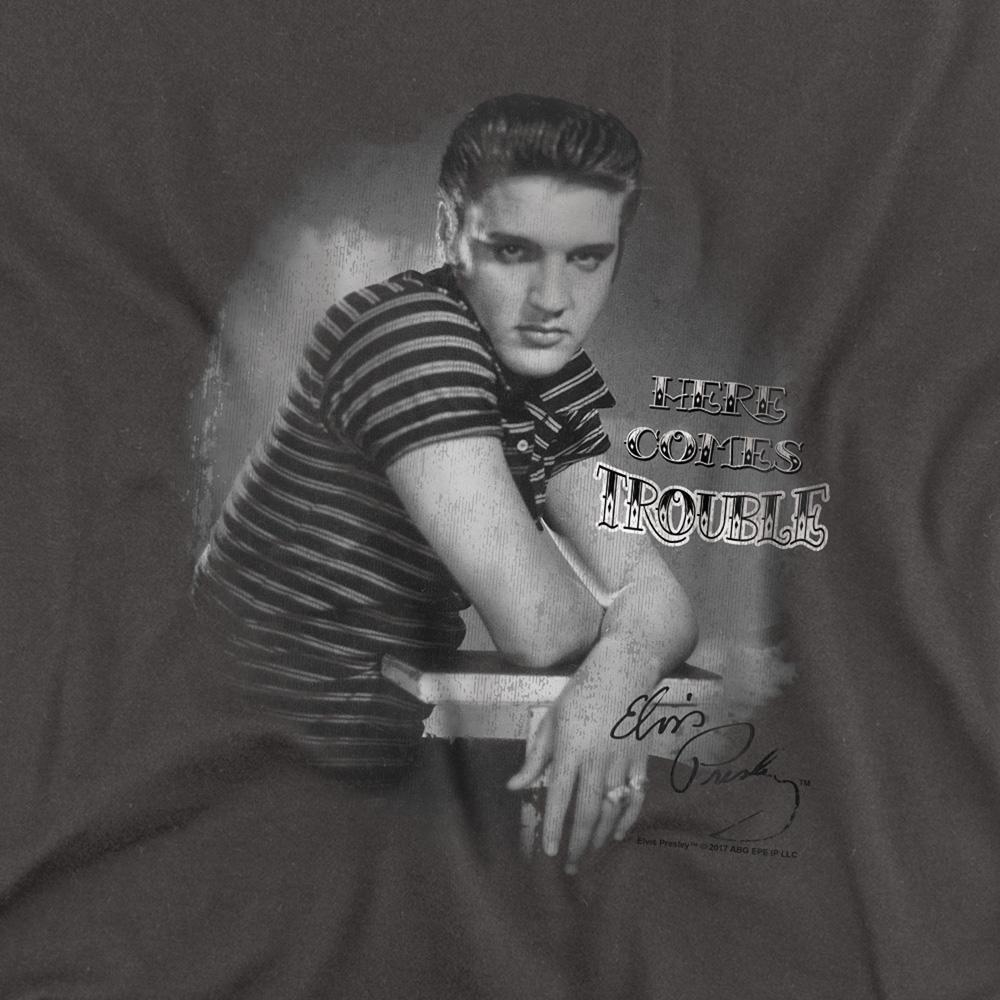 Elvis Presley Unisex Adult Trouble Long-Sleeved T-Shirt