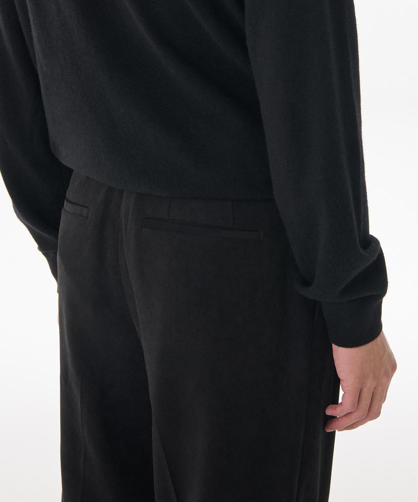 MUSINSA STANDARD Brushed Two-Tuck Wide Hidden Elastic Waist Slacks [Black]
