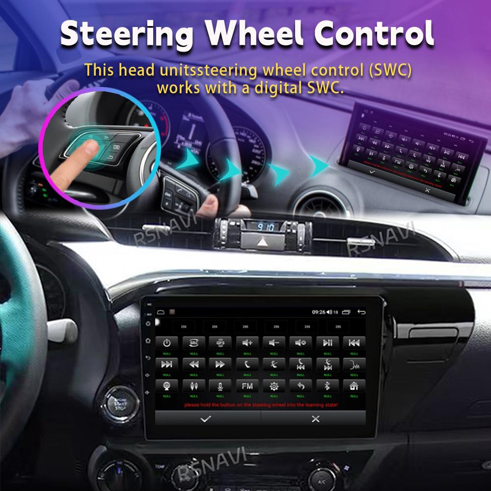 Android 16 pour Toyota Hilux 2015 2016-2018 Carplay Auto Écran 2K Autoradio Lecteur Multimédia Plug and Play Snapdragon Sans Fil