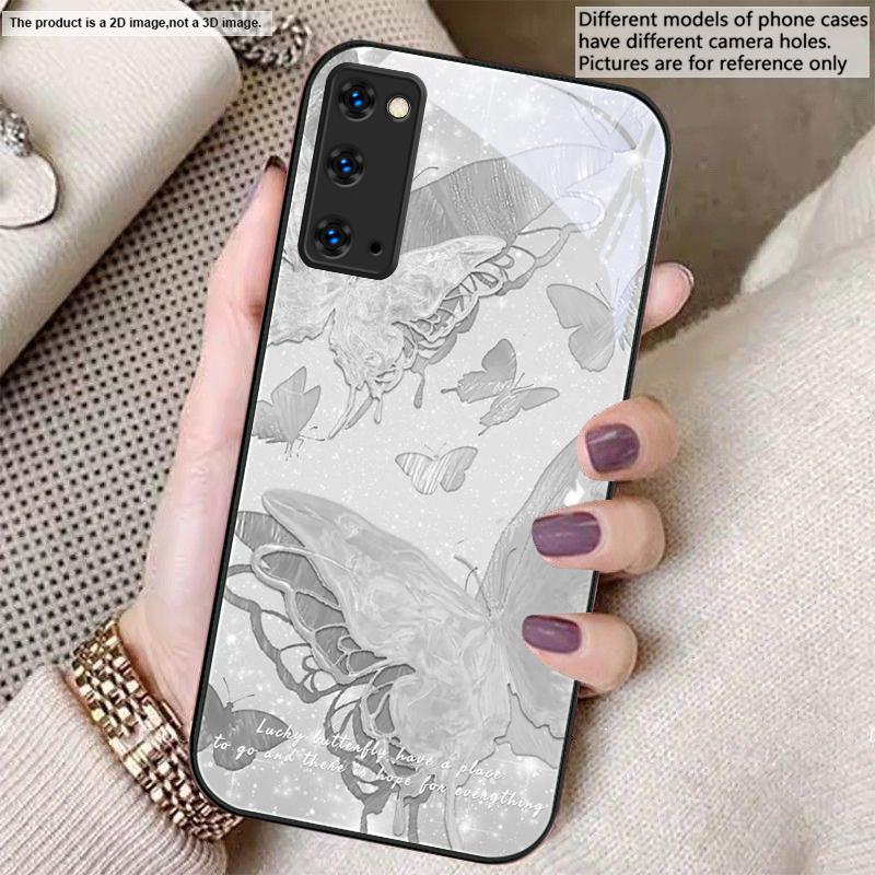 Счастливая бабочка Картина Для Samsung S26 S22 S8 S9 S10 S20 Ultra S21 Pro S22 Plus S23 FE S24Ultra S25 Edge S24+ Стеклянный Чехол Для Телефона