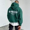 Mens Oversized Streetwear Hoodie With Letter Print Loose Fit Cotton Pullover Winter Casual Wear