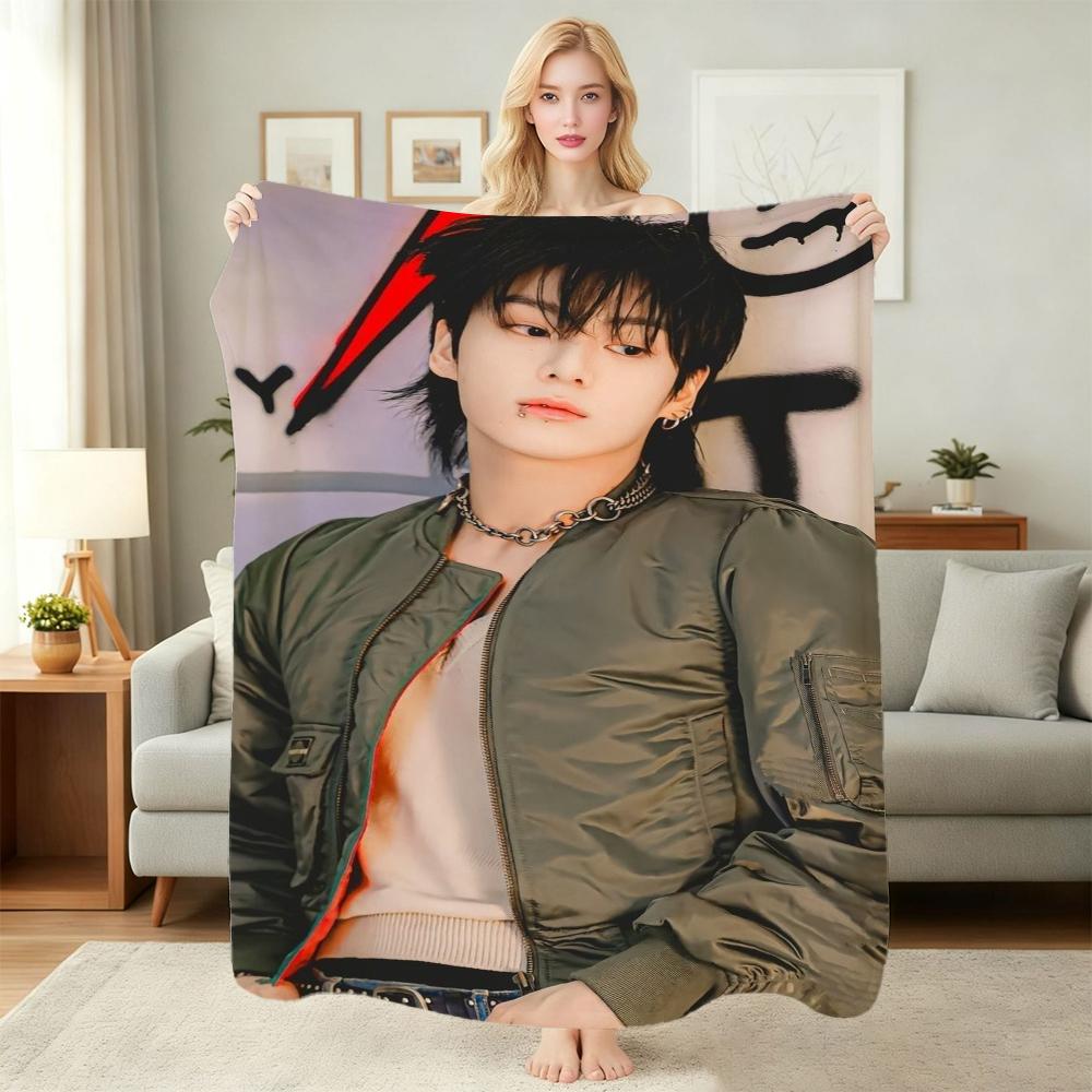 Bts Jungkook Edgy Tattoo Fashion Theme Printed Blanket Warm Comfortable Fleece Blanket For Camping Picnic Party Decor Memorial Gift