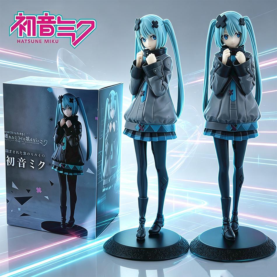 Hatsune Miku New In A World With Closed Windows Collectible Anime Action Kwaii Miku Figures Model Toys Christmas Gifts