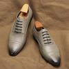 Мужские оксфорды из кожи высокого класса в стиле ретро - Удобная классическая обувь с заостренным носком для формальных мероприятий