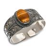 Tiger Eye Gemstone Handmade 925 Sterling Silver Cuff Bangle Adjustable C9O20
