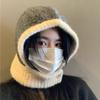 Japanese Autumn and Winter New Warm Hat Scarf Integrated Female Couples Ear Protection Knit Hat Trendy Balaclava Hat