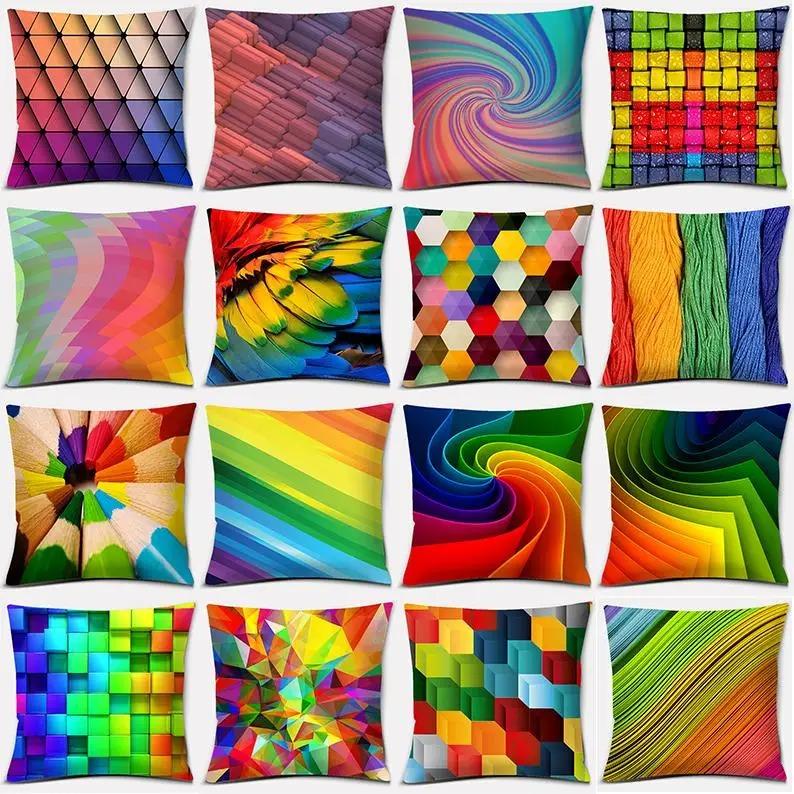 Cartoon Rainbow Decorative Pillowcase Office Living Room Car Ornaments Home Pillowcase