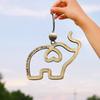 Friendship Elephant Ornament Wooden Hanging Elephant Decoration with Story Card Elephant