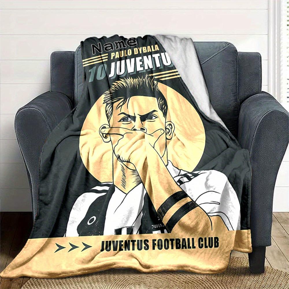 Paulo Dybala Juventus Football Club Themed Blanket Personalized Name Four Seasons Comfort Fashionable Design Suitable For Sofa Bed Travel Camping And