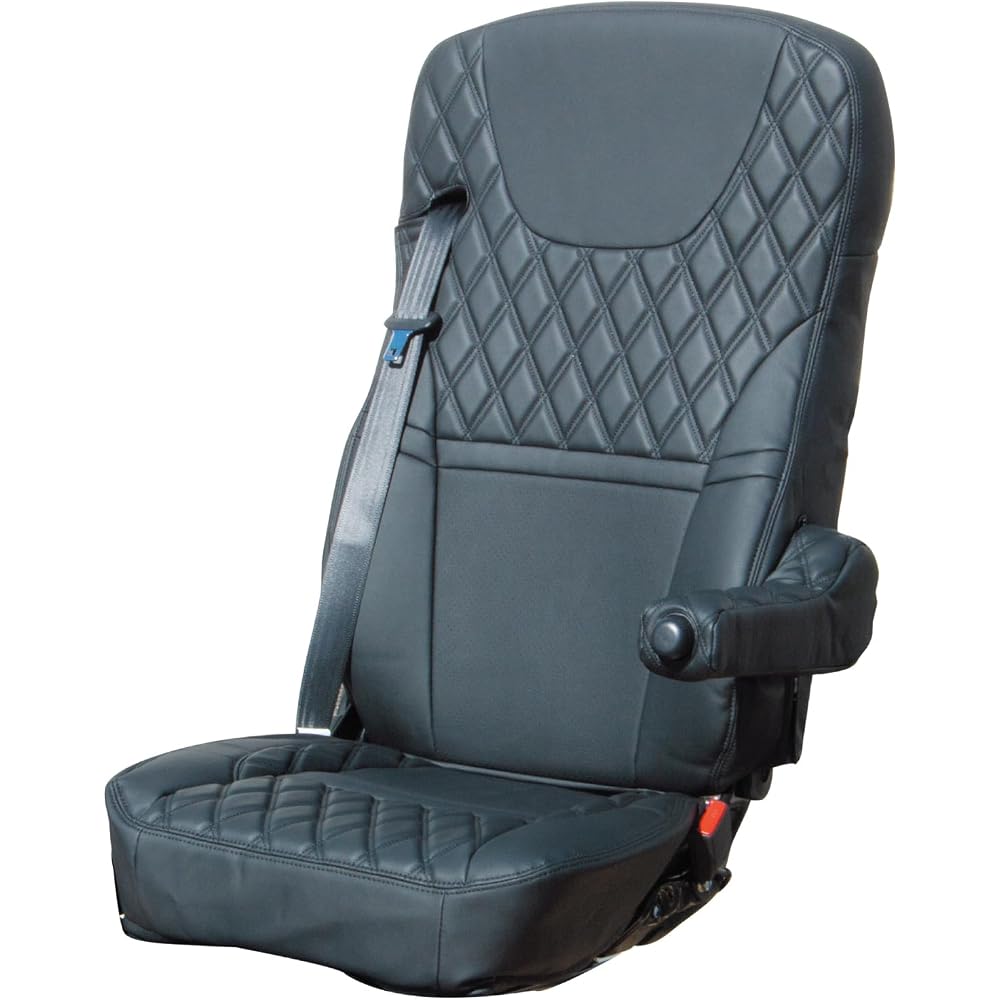 Jet Inoue Combi Custom Seat Cover for Fuso Super Great '17 High Function RH Black with Black Thread 595365