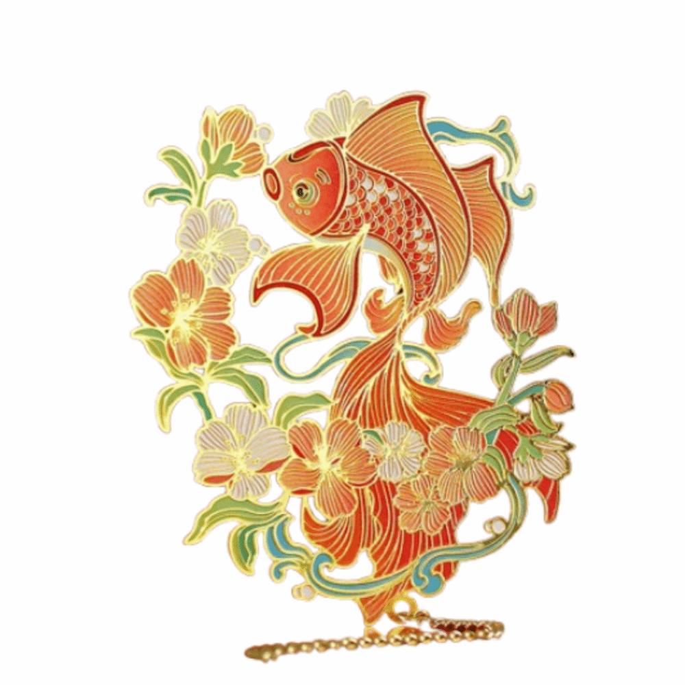 Кисточка-подвеска Закладка с китайскими зверями Креативная металлическая закладка Аксессуары для книг