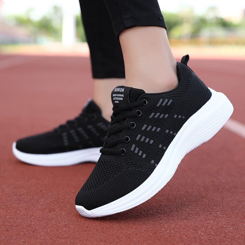 Осенняя новая дышащая женская обувь Flyknit корейского производства универсальная удобная повседневная обувь женская спортивная обувь большого размера кроссовки