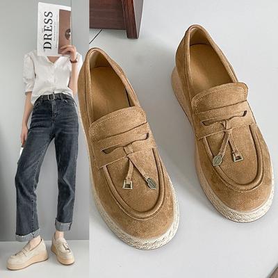 Женские туфли-рыбаки, весенняя новинка, клиновидный каблук, туфли Boken, платформа, соломенные, ленивые