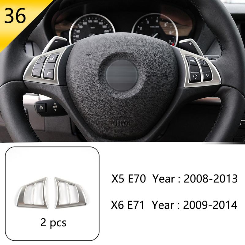 Для BMW X5 X6 E70 E71 2008 2009 2010 2011 2012 2013 Автомобильная консоль Рулевое колесо Кнопки Накладка Декоративная наклейка на интерьер Аксессуары