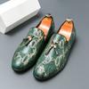 Retro Fashion Green Tassel Dress Shoes for Men Designer Luxury Wedding Shoes Large Size 46 Slip-on Leather Point Toe Shoes Men