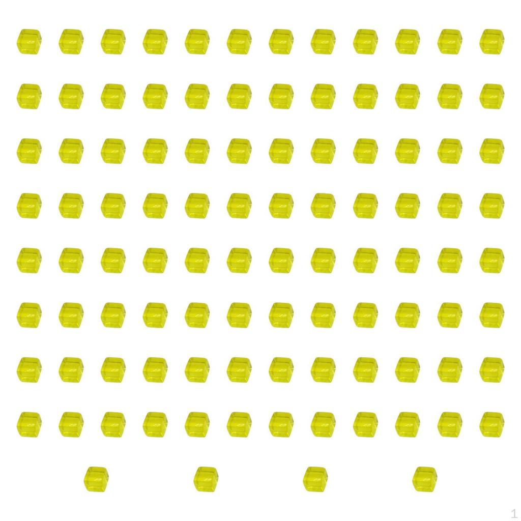 100 Pieces Acrylic Cubes Blank Dice DIY Learning Stacking Toy 1cm Board Game Building Blocks for