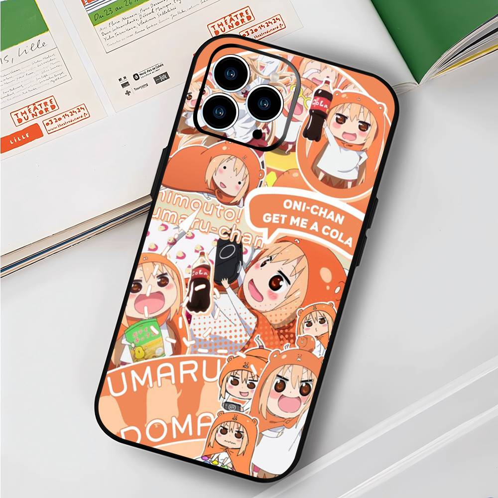 Doma Umaru Для iPhone 13,17,11,12,16,14,15,Plus,Pro Max Мягкий Силиконовый Черный Чехол для Телефона