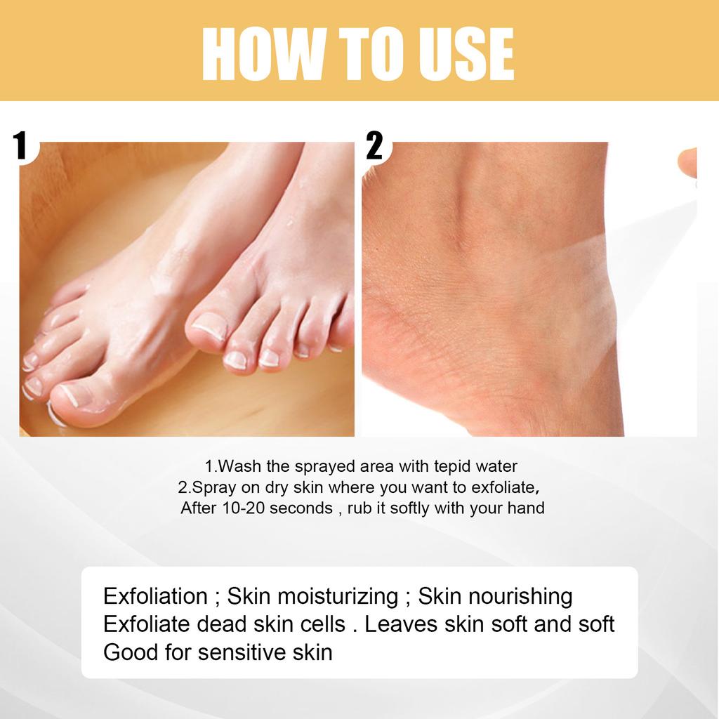 EELHOE Foot Peeling Spray Natural Orange Essence Pedicure Hands Dead Skin Exfoliator Mask Whiten Baby Foot Care Tool