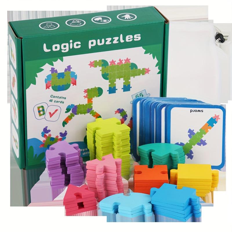 Wooden Colorful Building Block Puzzle Toys, Early Childhood Education Intellectual Games, Parent Child Interactive Training