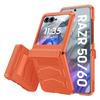 Чехол для Motorola Razr 50/60 с защитой шарнира, встроенной защитой экрана, противоударный, полностью закрывающий телефон - Оранжевый