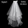 Accessories White Ivory Two Layer Short Simple Women's Tulle Bridal Veil With Comb Wedding Veil