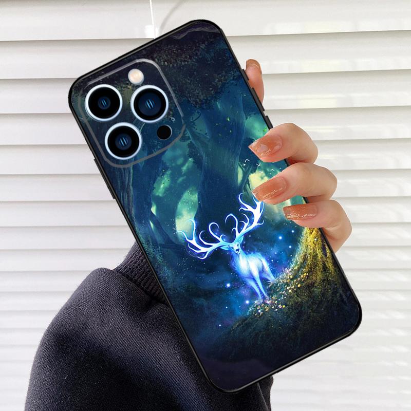 Starry Sky Deer Phone Case For iPhone 17 16 15 14 13 12 11 Pro Max mini 15 16 Plus 16e 17 Air Cover Fundas