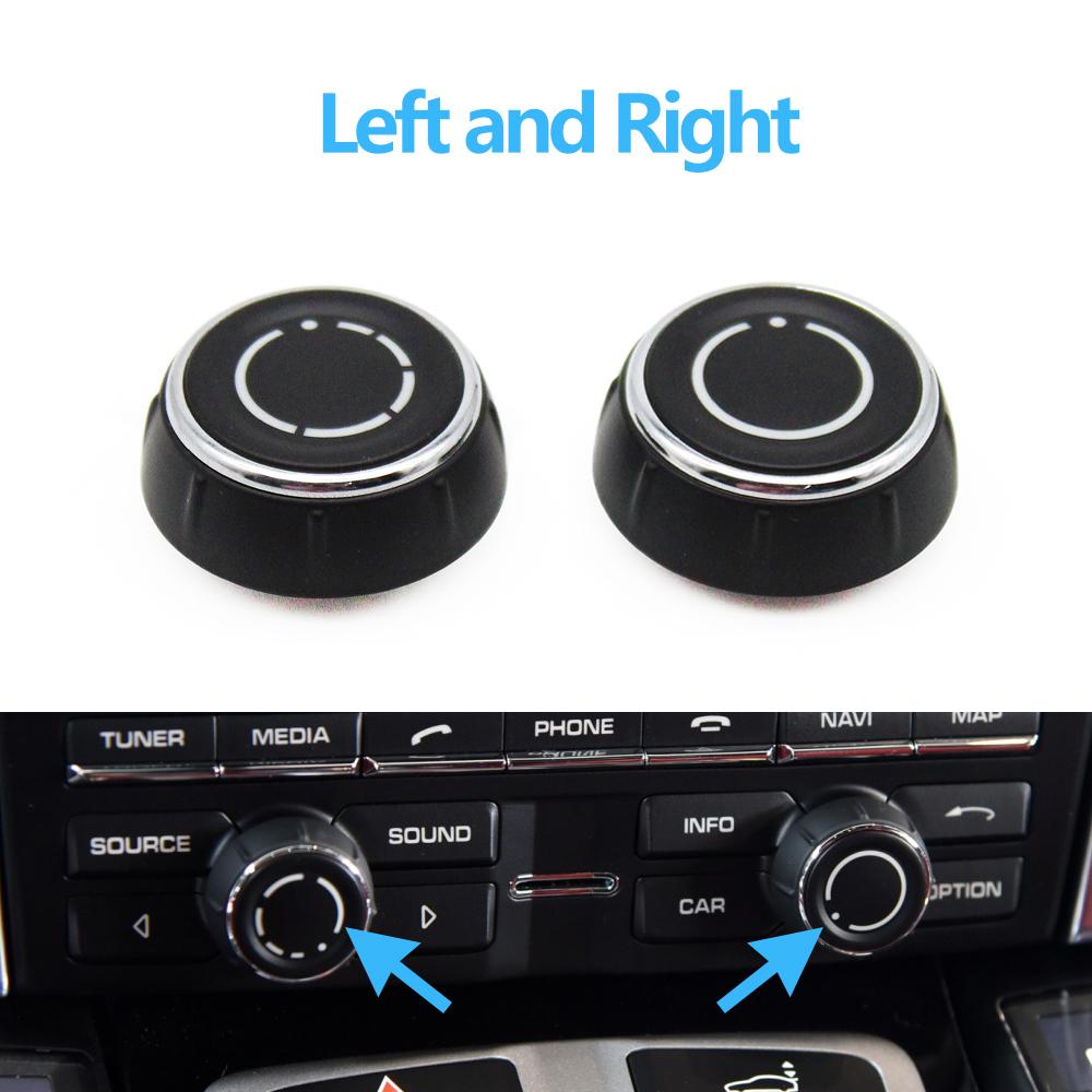 Car Center Console Audio Volume Knob Cover CD Control Switch Button For Porsche Cayenne Panamera Macan Boxster 911 718