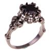 Punk Skull Retro Gothic Style Rings For Wmen Men Halloween Black Zircon Jewellry Women 'Black Simple Ring Accession