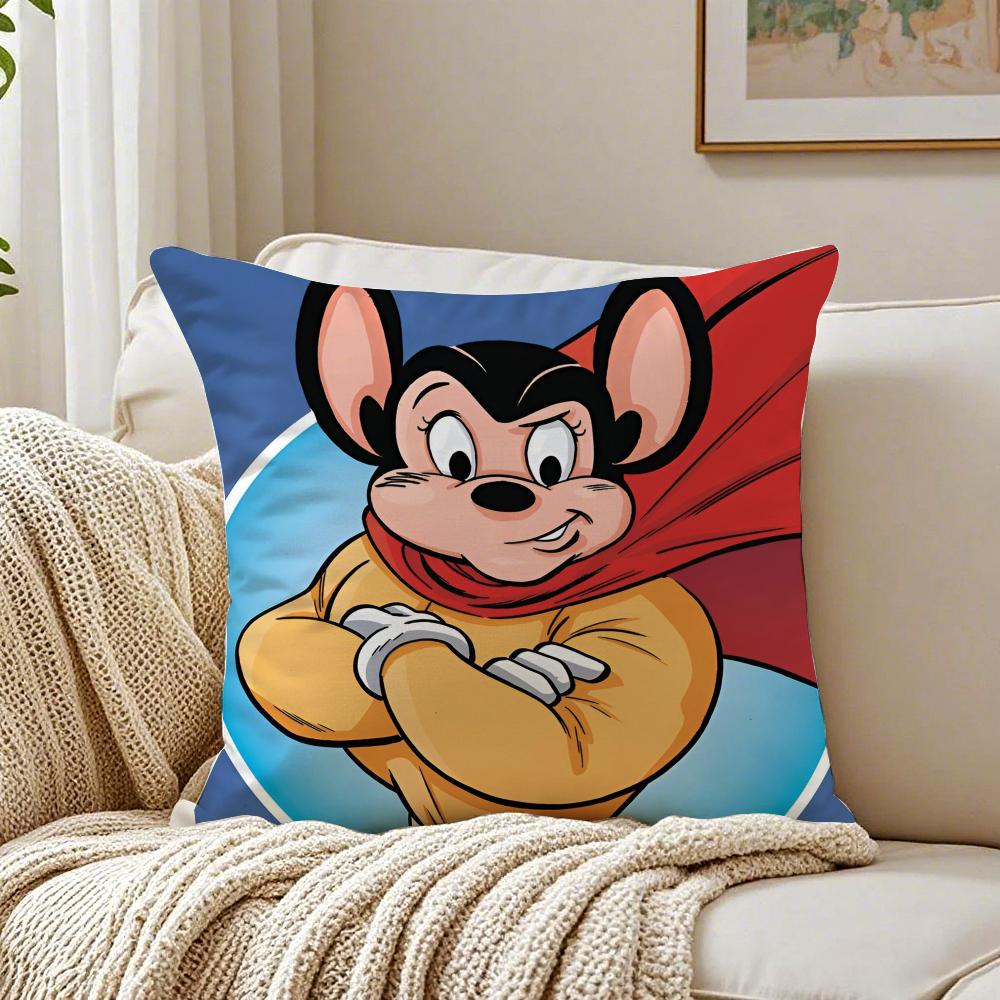 Cartoon TThe Mighty Mouse Playhouse Cushion Cover Pillowcase Antidustmite living Room Sofa Decor Cushion Room