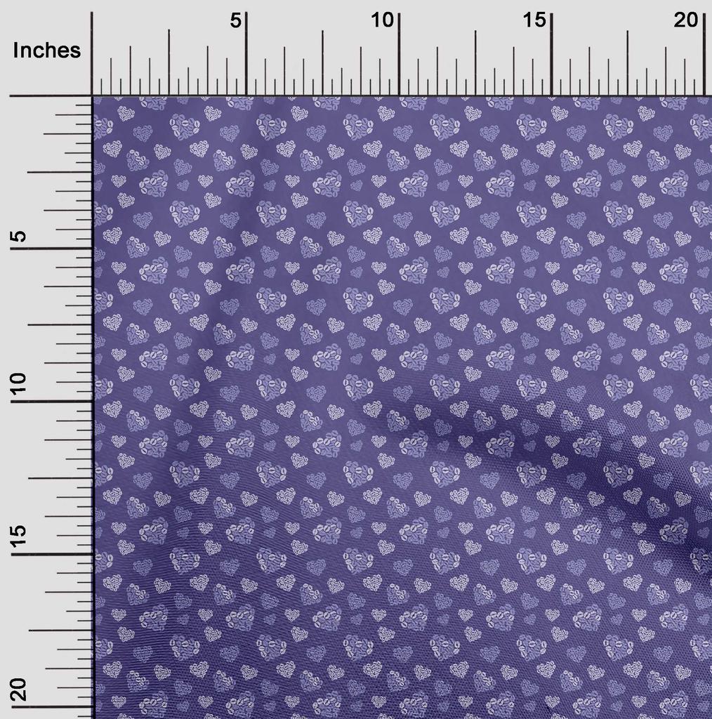 oneOone Cotton Flex Blue Fabric Valentine Heart Sewing Material Print Fabric By The Yard 40 Inch