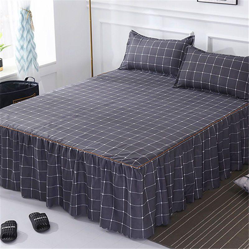 Bedroom Household Single-piece Sanding Bed Skirt Solid Color Skin-friendly Bedspread Bed Cover Bedroom Student Dormitory Sheets