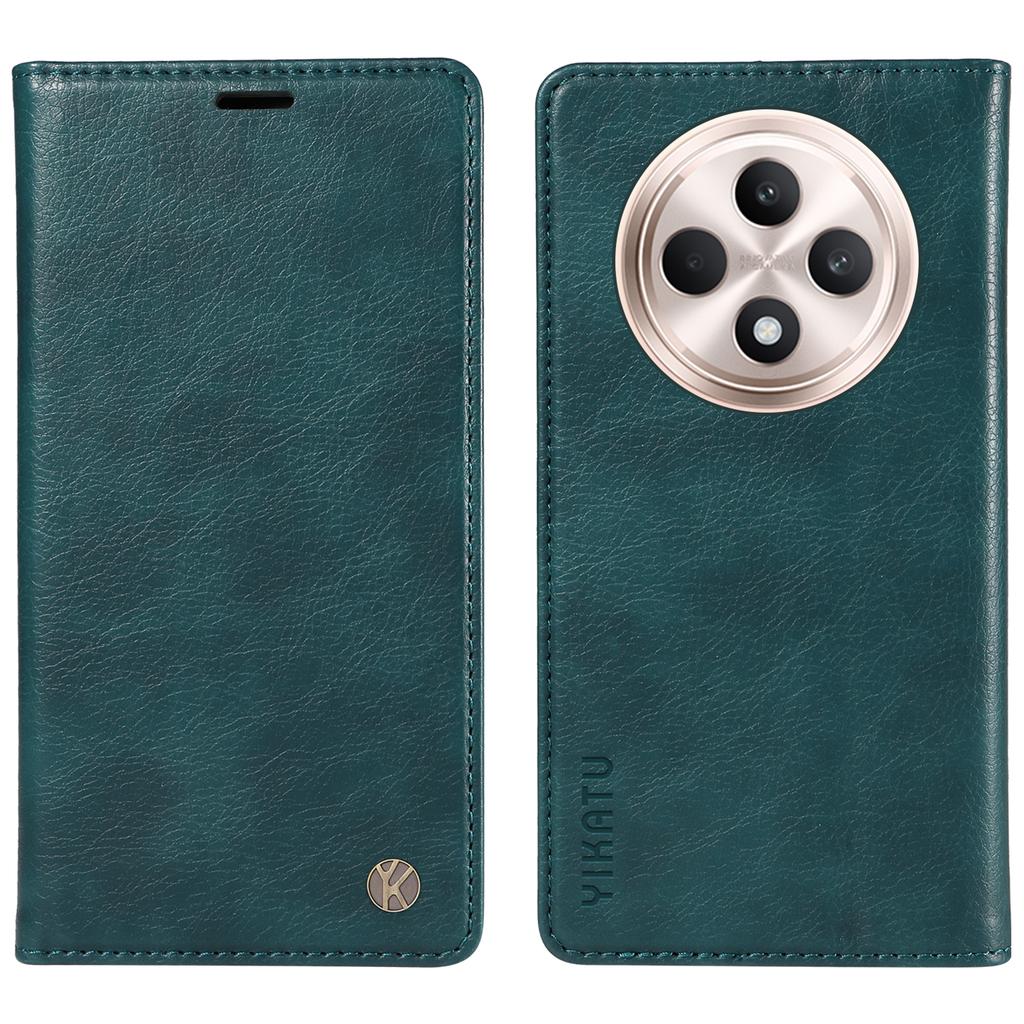 For Oppo Reno12 F 4G Case Wallet Litchi Grain Leather Phone Cover Magnetic Auto-Absorbed