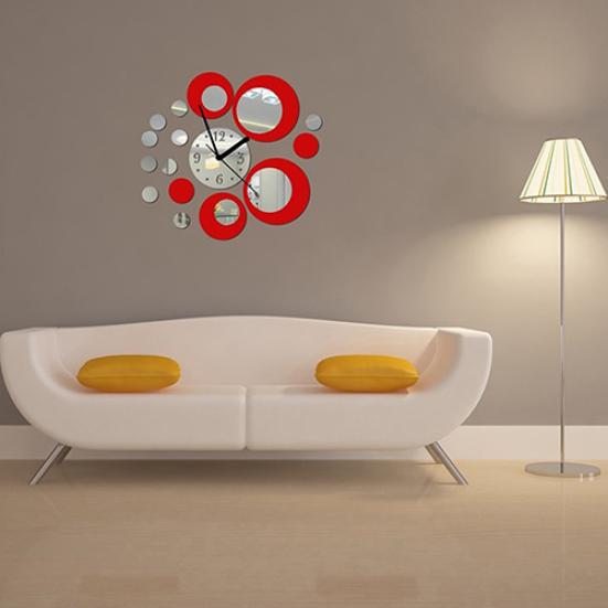 Clock Acrylic Mirror Design Effect Mural Wall Sticker Fashion Home Decor Craft