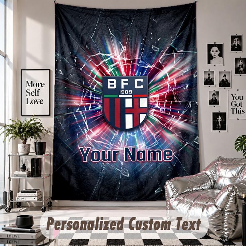 Custom Tapestry Wall Hanging, Bologna FC Personalized Name Text Home Wall Decor