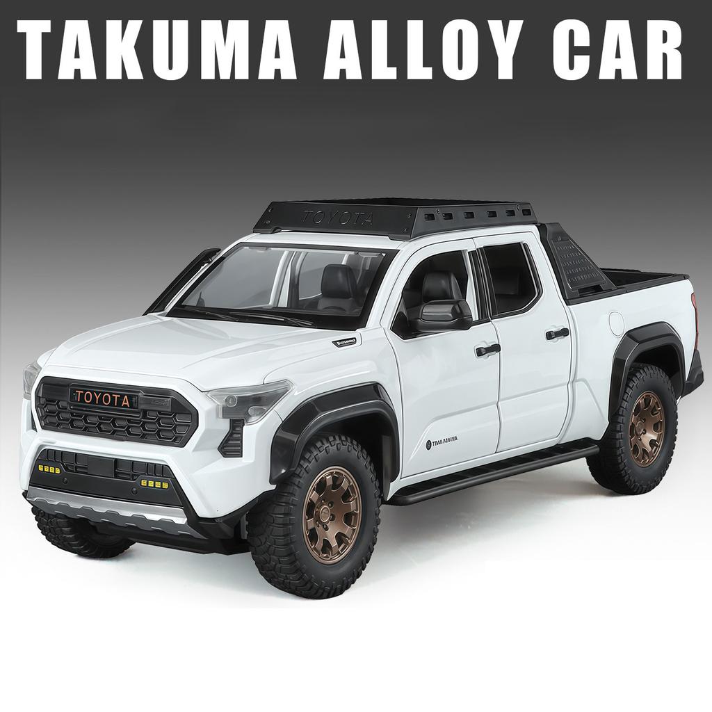 lqbn4 Travel Version 1/24 TOYOTA Tacoma Pickup Alloy Car Model Diecast Metal Off-Road Vehicles Car Model Sound and Light Kids Toy Gift