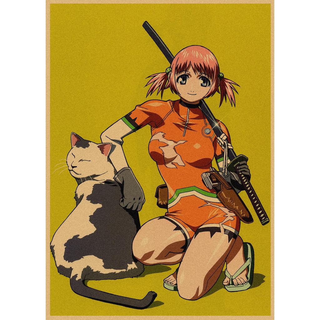 Retro Japanese Anime Poster - Yasuomi Umetsu's Killer Girl on Kraft Paper Wall Art Mural 262