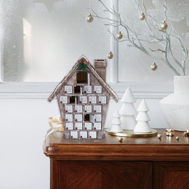 Адвент-календарь Деревянный домик Календарь обратного отсчета с ящиками Рождественский адвент-календарь с ящиками Календари обратного отсчета для