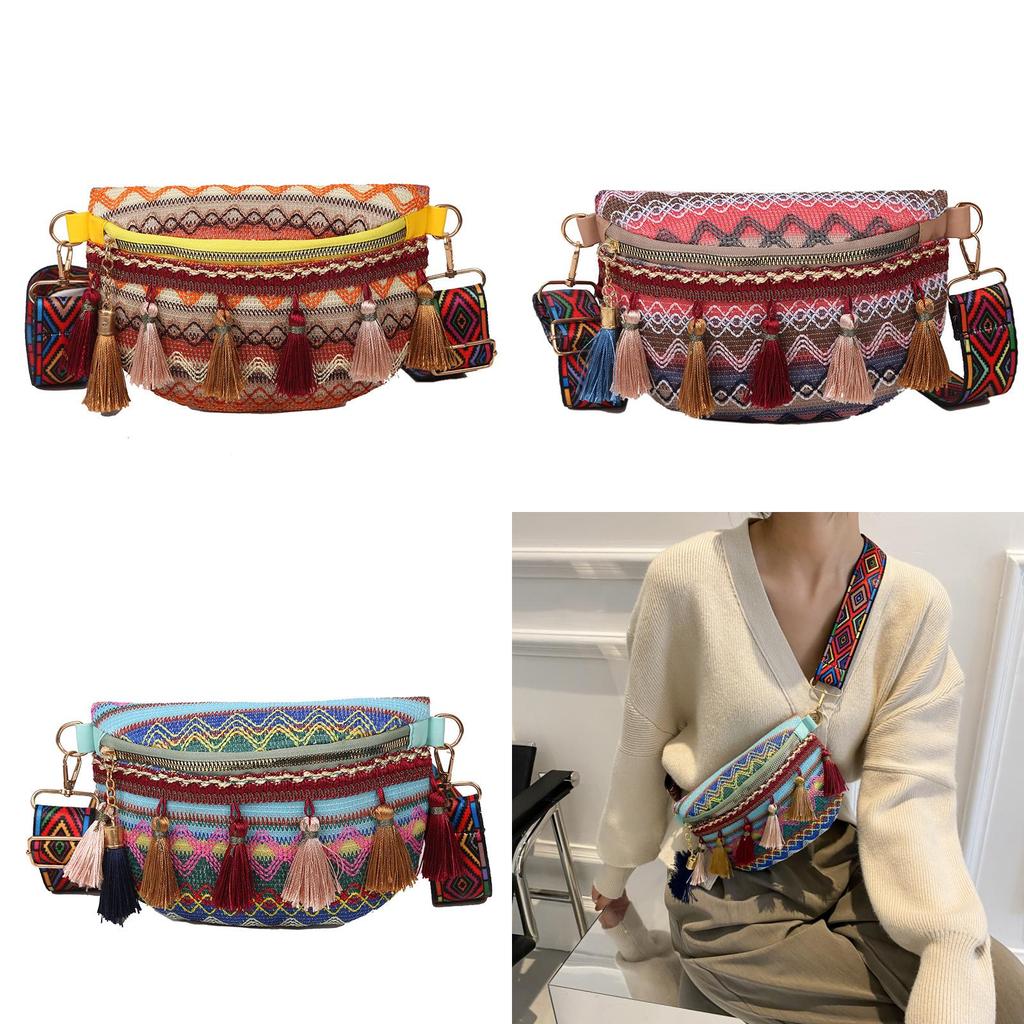 Vintage Ethnic Inspired Chest Bag With Soft Structure For Casual Weekend Trips