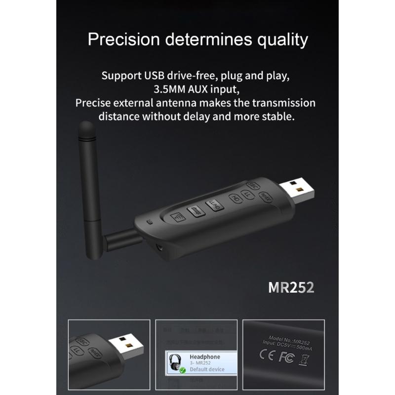 BT5.3 USB беспроводной передатчик передатчик APTX/APTX-LL/APTX-HD/APTX адаптивный для компьютера ТВ автомобильный динамик