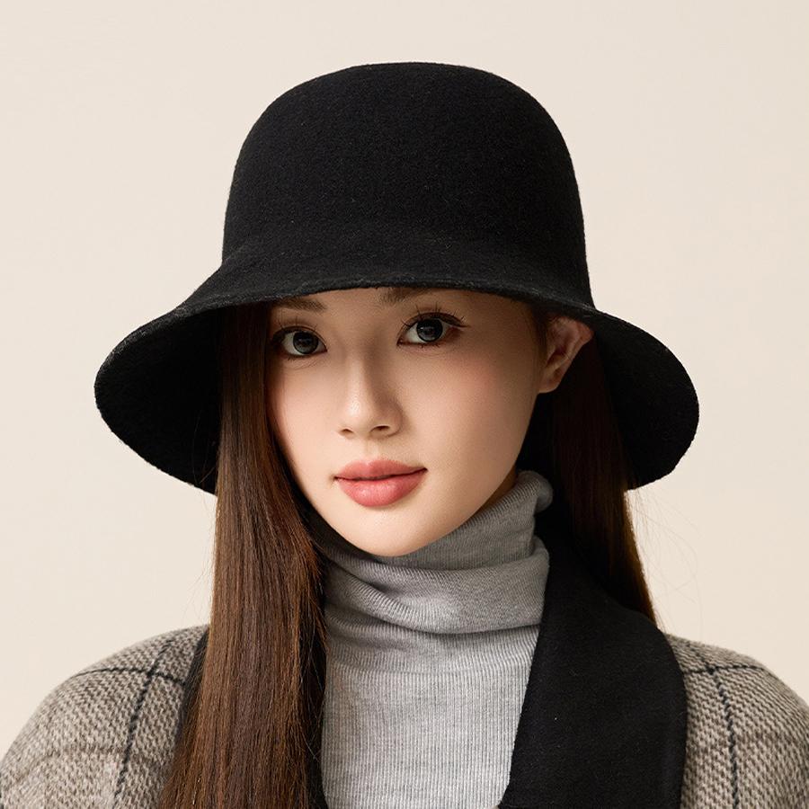 Женская шерстяная шляпа рыбака, однотонная шляпа-ведро, теплая шляпа для отдыха на природе