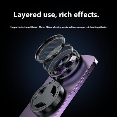 52мм CPL Поляризационный фильтр Магнитный держатель для iPhone 17 16 15 Pro Max Plus Смартфона Android для видеоблогинга Стойка-держатель для фильтра
