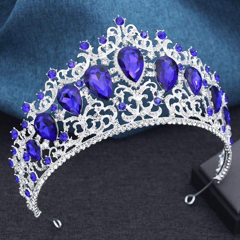 Big Crystal Bridal Crown Vintage Baroque Rhinestone Tiara Bride Headdress Wedding Party Diadem Jewelry Hair Accessories