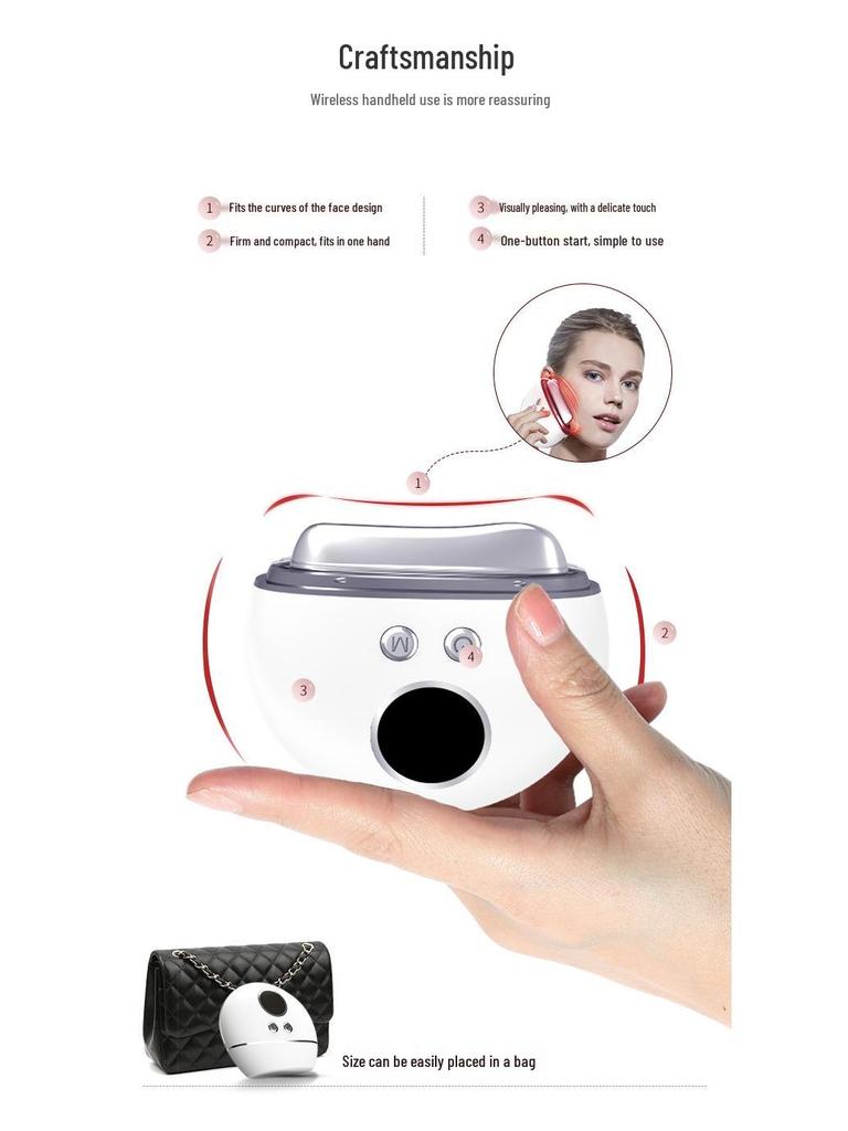 Multifunctional Beauty Instrument: Red/Blue Light Facial & Neck Massager with Gua Sha