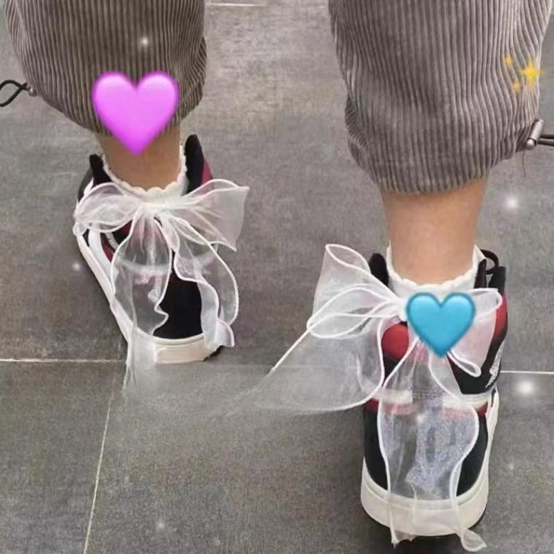 Женские модные носки средней длины с милым бантом для весны и осени