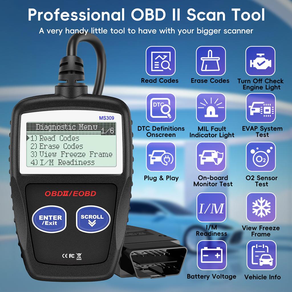 Автомобильный сканер OBD2, считыватель кодов неисправностей двигателя, диагностический CAN-сканер для всех автомобилей с протоколом OBD II с 1996 года