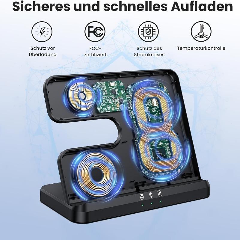3 в 1 беспроводное зарядное устройство, подставка для быстрой зарядки, док-станция для Samsung Z Fold 5 4 3 S24 S23 Galaxy Watch 2-9 Active 2 Earbuds Pro
