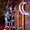 3.5m Star Moon LED Curtain String Light Battery Power Christmas Garland Fairy Lamp for Outdoor Garden Wedding Xmas NewYear Decor