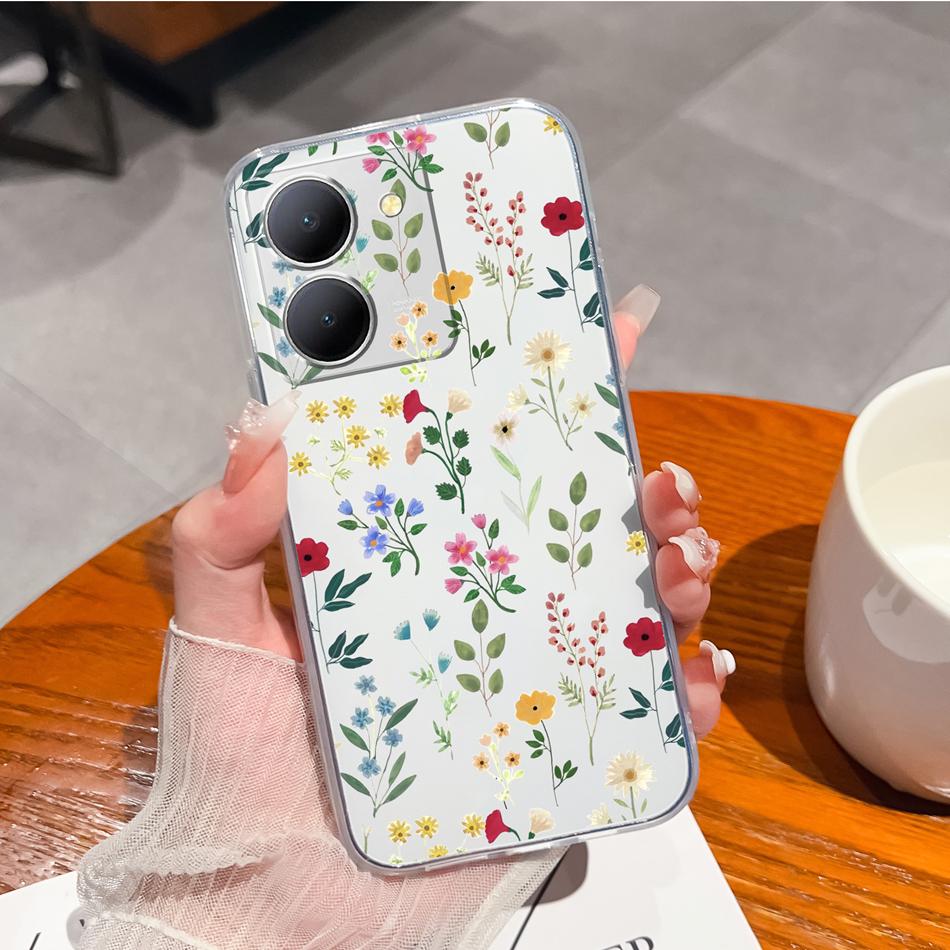 Креативный чехол для Vivo Y36 5G Мягкий прозрачный ТПУ Силикон Модель V2248 Тонкий корпус телефона Ударопрочный Защитная задняя крышка Чехол