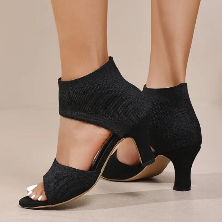 Fashion Summer Women Designer Knitted High Heels Sandals Slip-on Thin Heeled Sandals Sexy Cover Heels Party Shoes Women Zapatos De Mujer